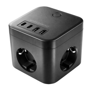 Powercube Mars Gaming Md-cube35 4 Usb 3 Tomas De Corriente Con Cable 1.8m Regleta Color Negro 2