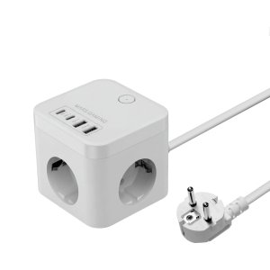 Powercube Mars Gaming Md-cube35w 4 Usb 3 Tomas De Corriente Con Cable 1.8m Regleta Color Blanco