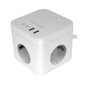 Powercube Mars Gaming Md-cube35w 4 Usb 3 Tomas De Corriente Con Cable 1.8m Regleta Color Blanco 2