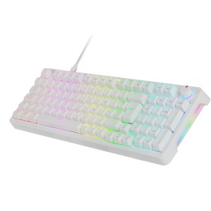 Teclado Mars Gaming Mkprowyfr Mecanico Rgb Silent Switch  Rueda De Control Frances Color Blanco