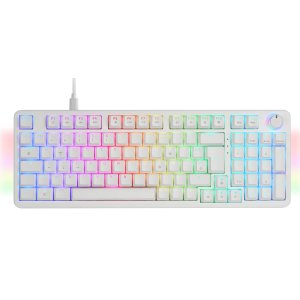 Teclado Mars Gaming Mkprowyfr Mecanico Rgb Silent Switch  Rueda De Control Frances Color Blanco 2
