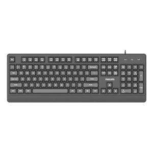 Teclado Philips Spk6247b Con Cable Usb 2.0 Plug And Play Accesos Multimedia Negro Mate Ergonomico