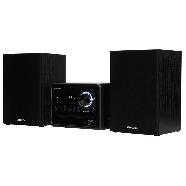 Micro Cadena De Musica Aiwa Msbtu-300 Hi-fi Bluetooth 4.2 Cd Mp3 Usb Carga Radio Fm 20w Rms Negro