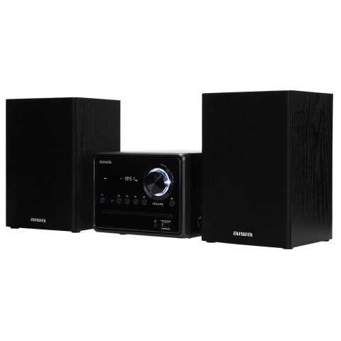 Micro Cadena De Musica Aiwa Msbtu-300 Hi-fi Bluetooth 4.2 Cd Mp3 Usb Carga Radio Fm 20w Rms Negro