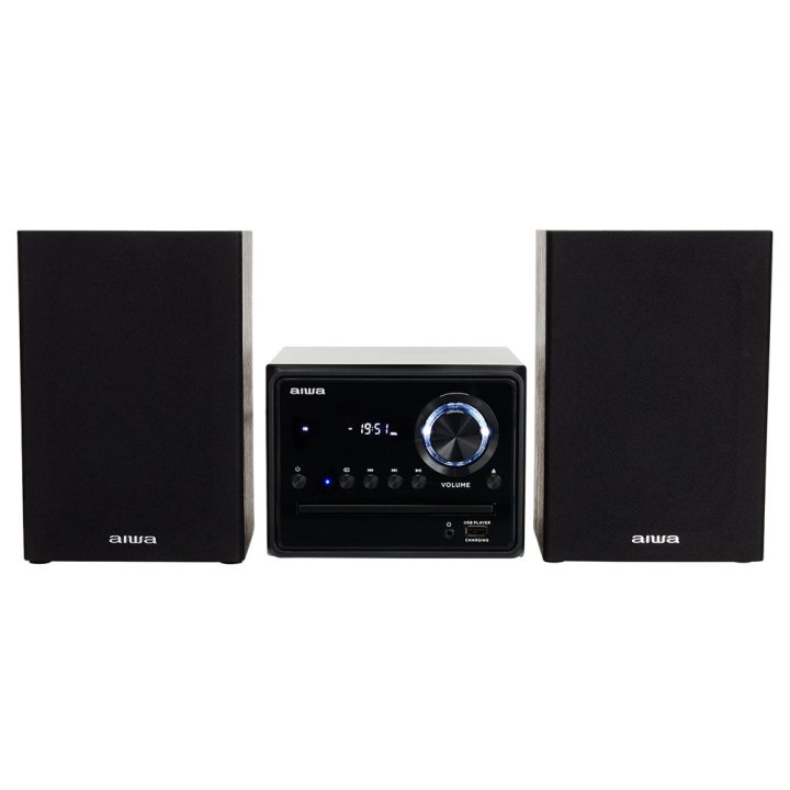 Micro Cadena De Musica Aiwa Msbtu-300 Hi-fi Bluetooth 4.2 Cd Mp3 Usb Carga Radio Fm 20w Rms Negro