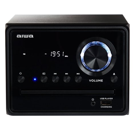Micro Cadena De Musica Aiwa Msbtu-300 Hi-fi Bluetooth 4.2 Cd Mp3 Usb Carga Radio Fm 20w Rms Negro