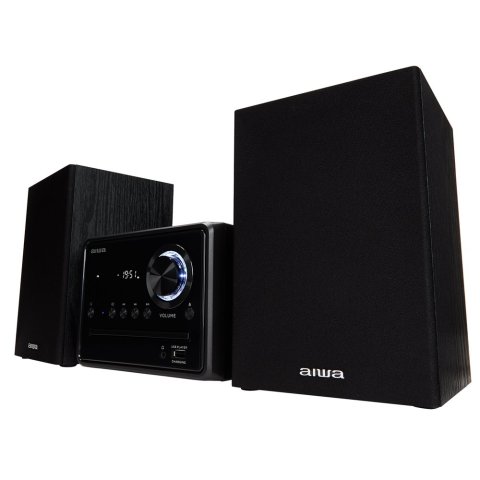 Micro Cadena De Musica Aiwa Msbtu-300 Hi-fi Bluetooth 4.2 Cd Mp3 Usb Carga Radio Fm 20w Rms Negro