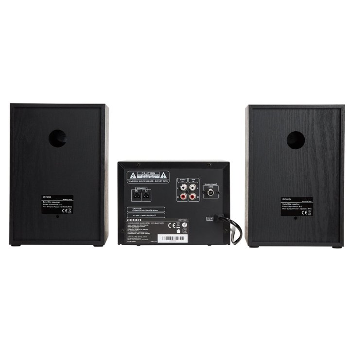 Micro Cadena De Musica Aiwa Msbtu-300 Hi-fi Bluetooth 4.2 Cd Mp3 Usb Carga Radio Fm 20w Rms Negro