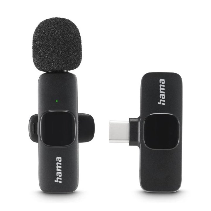 Microfono Hama Smart Wireless Gadget Usb-c Cancelacion Ruido Ia Patron Omnidireccional Pinza Negro