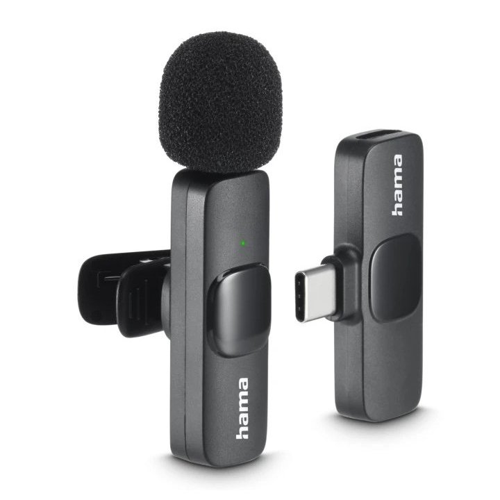 Microfono Hama Smart Wireless Gadget Usb-c Cancelacion Ruido Ia Patron Omnidireccional Pinza Negro