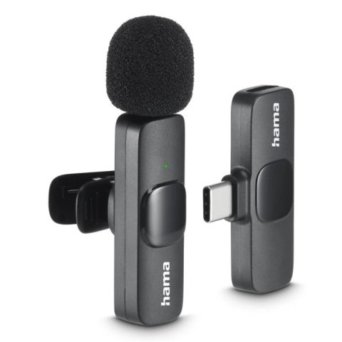Microfono Hama Smart Wireless Gadget Usb-c Cancelacion Ruido Ia Patron Omnidireccional Pinza Negro
