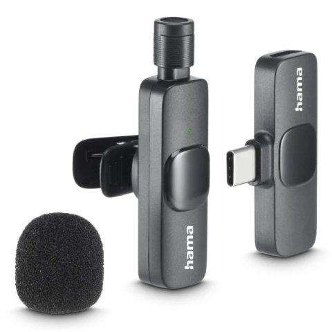 Microfono Hama Smart Wireless Gadget Usb-c Cancelacion Ruido Ia Patron Omnidireccional Pinza Negro