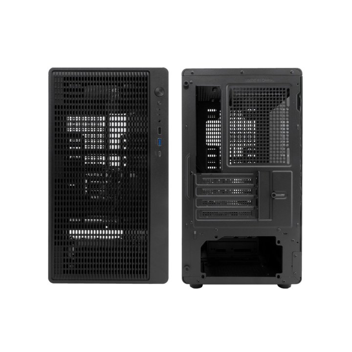 Caja Microatx Coolbox Gm350 Darkface Gpu Max 315mm Cristal Templado Liquida 240mm Usb-c Negra