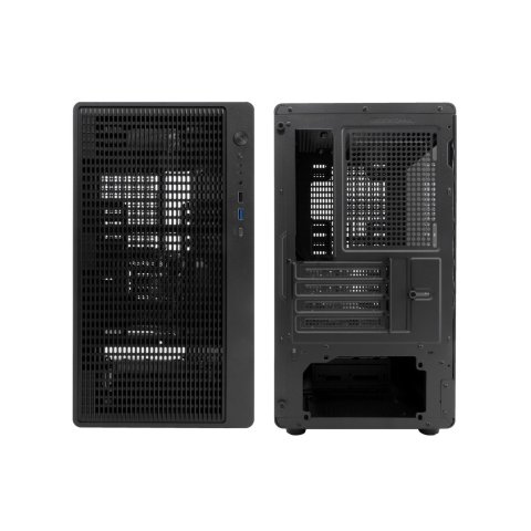 Caja Microatx Coolbox Gm350 Darkface Gpu Max 315mm Cristal Templado Liquida 240mm Usb-c Negra