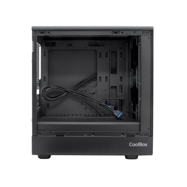 Caja Microatx Coolbox Gm350 Darkface Gpu Max 315mm Cristal Templado Liquida 240mm Usb-c Negra