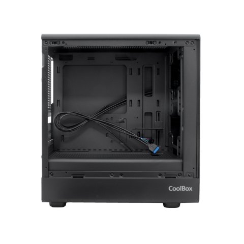 Caja Microatx Coolbox Gm350 Darkface Gpu Max 315mm Cristal Templado Liquida 240mm Usb-c Negra