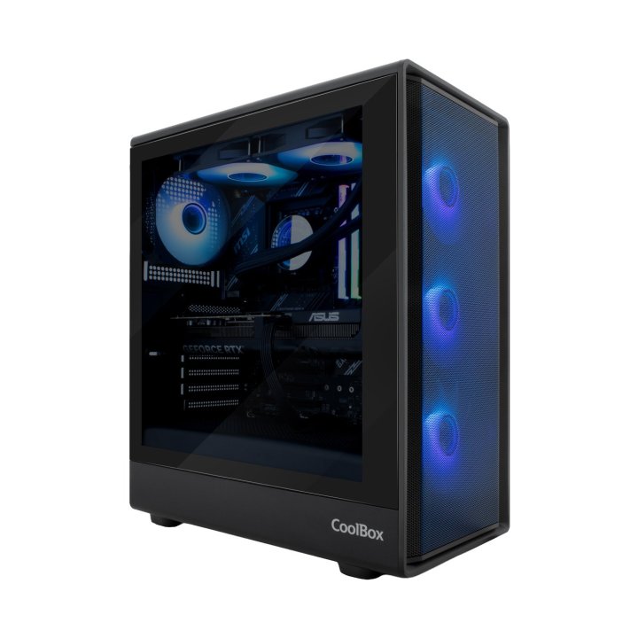 Caja Atx Coolbox Ga700 Darkside Gpu Max 315mm Cristal Templado Liquida 240mm Usb-c Negra
