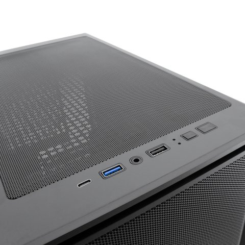 Caja Atx Coolbox Ga700 Darkside Gpu Max 315mm Cristal Templado Liquida 240mm Usb-c Negra