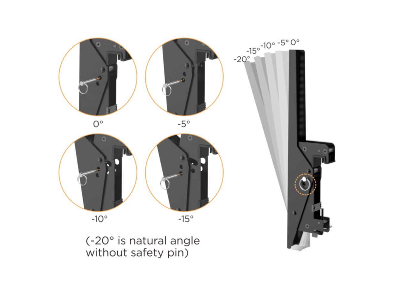 Soporte de Techo Profesional 650374 para 3 Pantallas 45"-50" Inclinable MAX. 50KGS por Pantalla — vista detalle 2