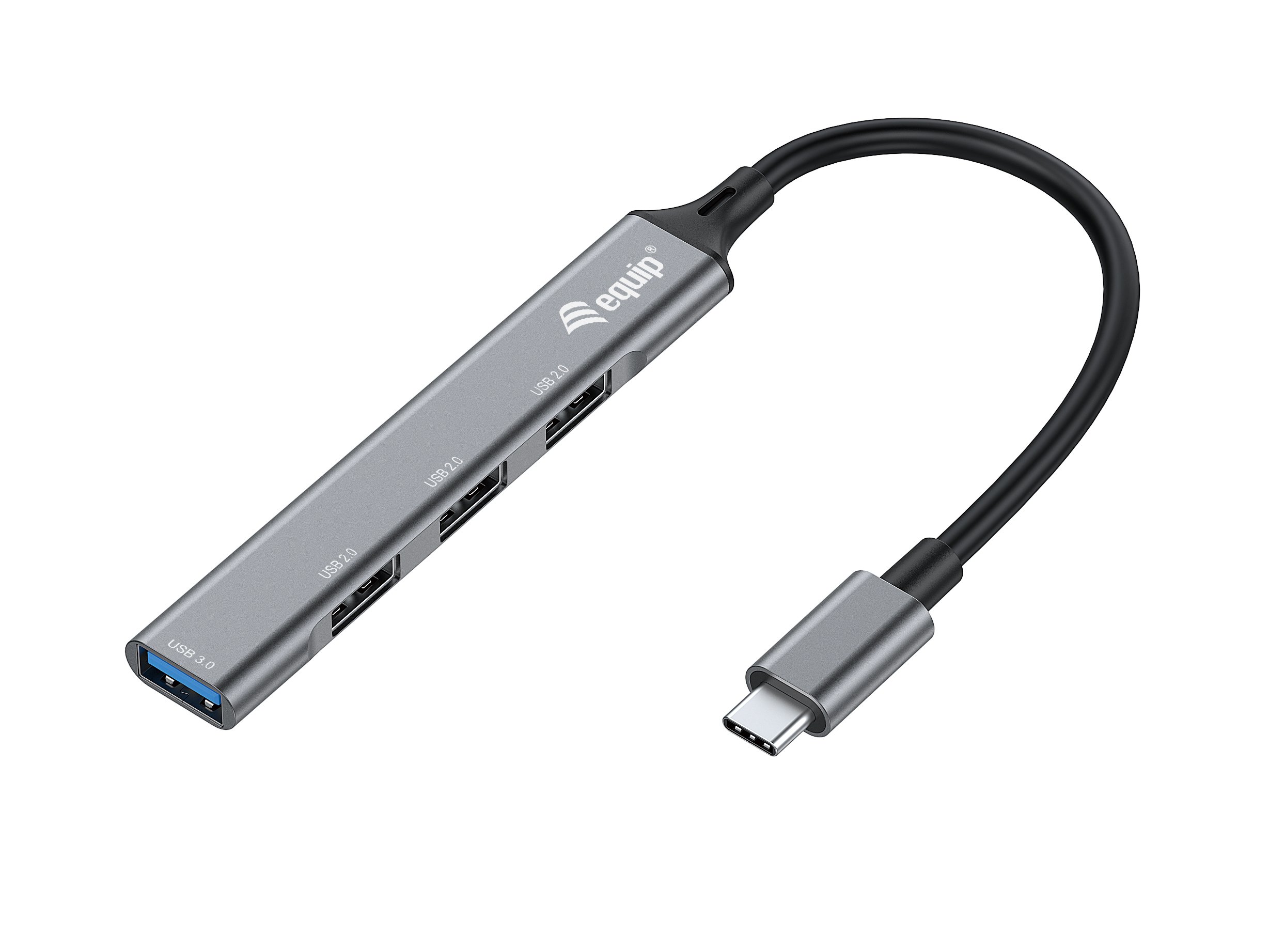 EQUIP Life USB-C — Hub 4 puertos USB con carcasa aluminio