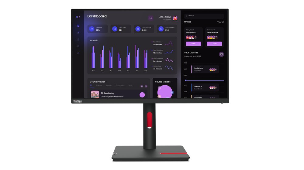 Monitor 24" HDMI Displayport VGA T24I-30 FHD HUB-USB Regulable Altura — vista detalle 1