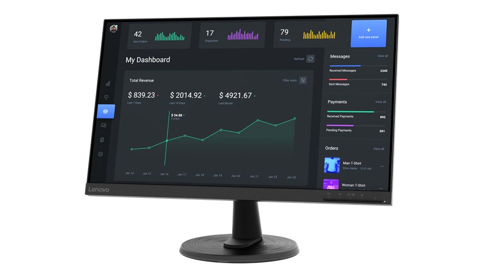 Monitor 24" HDMI VGA C24-40 FHD 1920x1080 4ms 75HZ Marco Estrecho 3años Garantia — vista detalle 1