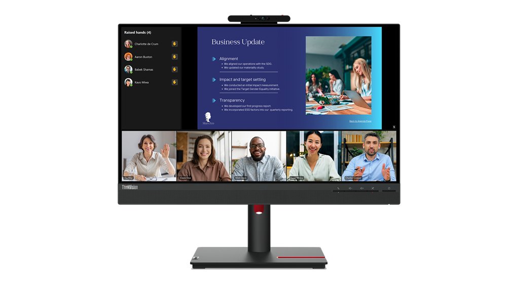 Monitor 24" HDMI Displayport VGA T24V-30 FHD Webcam Pivotante Regulable en Altura HUB-USB — vista detalle 2