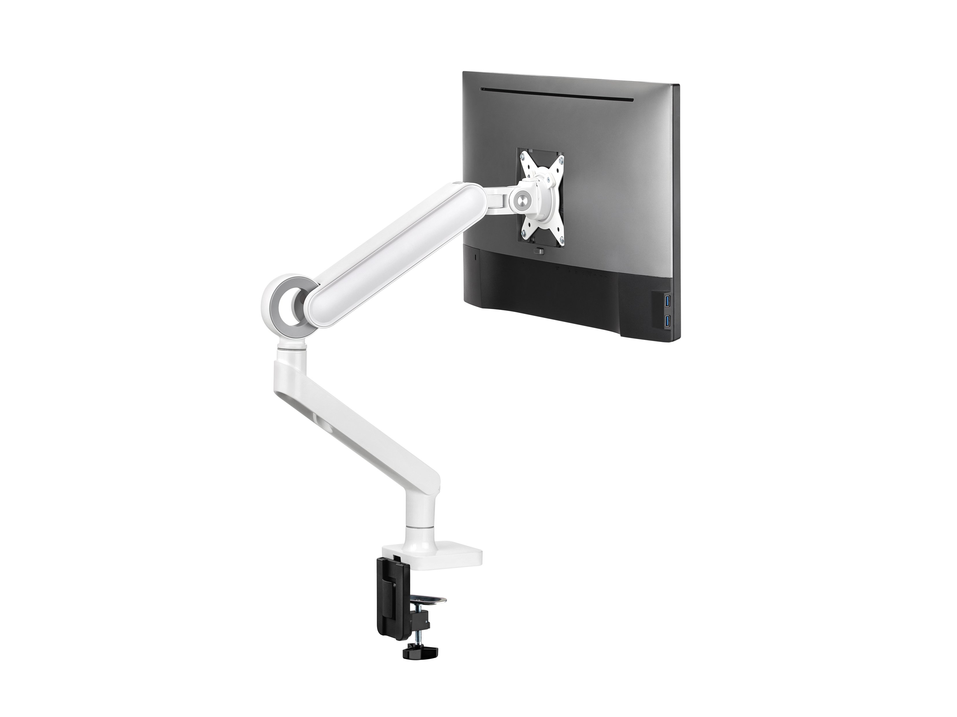 Soporte de Mesa 650185 para 1 Pantalla de 17"-35" Blanco de Aluminio Max. 10.5Kg por Pantalla Max.VESA 100x100 Resorte de GAS — vista detalle 2