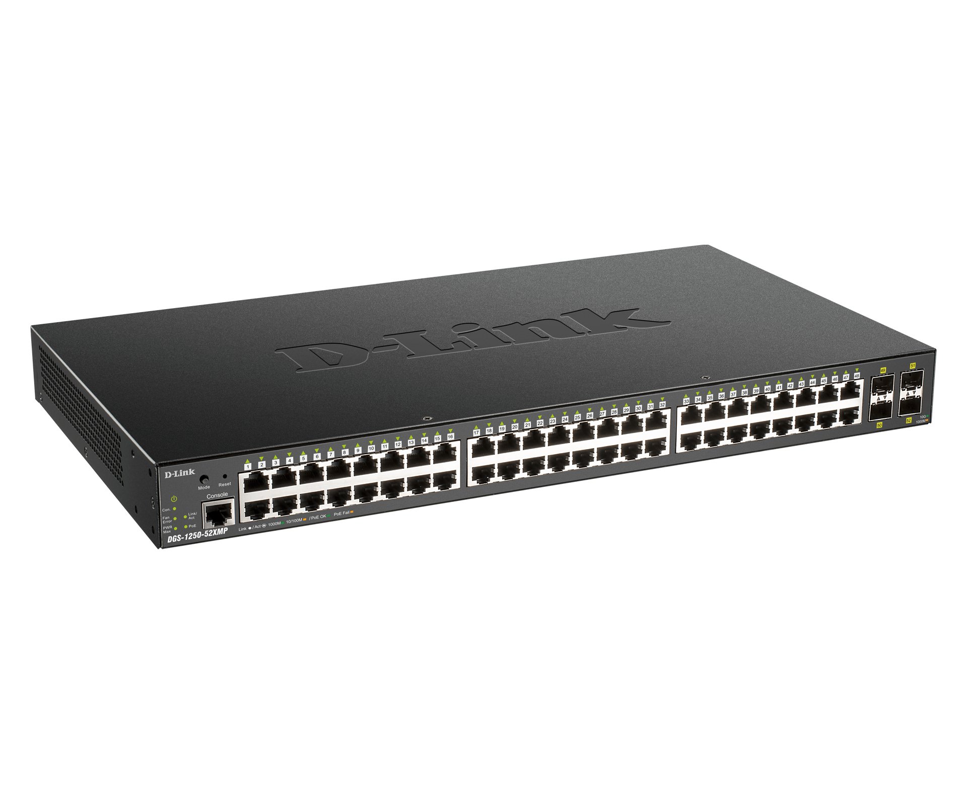 Switch Semigestionable DGS-1250-52XMP/E 48P GIGA POE (370W) + 4P 10G Sfp+ Capacidad de Switching 176GBPS — vista detalle 1
