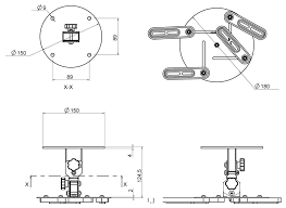Soporte Techo para Proyector Monoprojector Orientable +-30º GIRO 360º Max 15KG Color Plata 2
