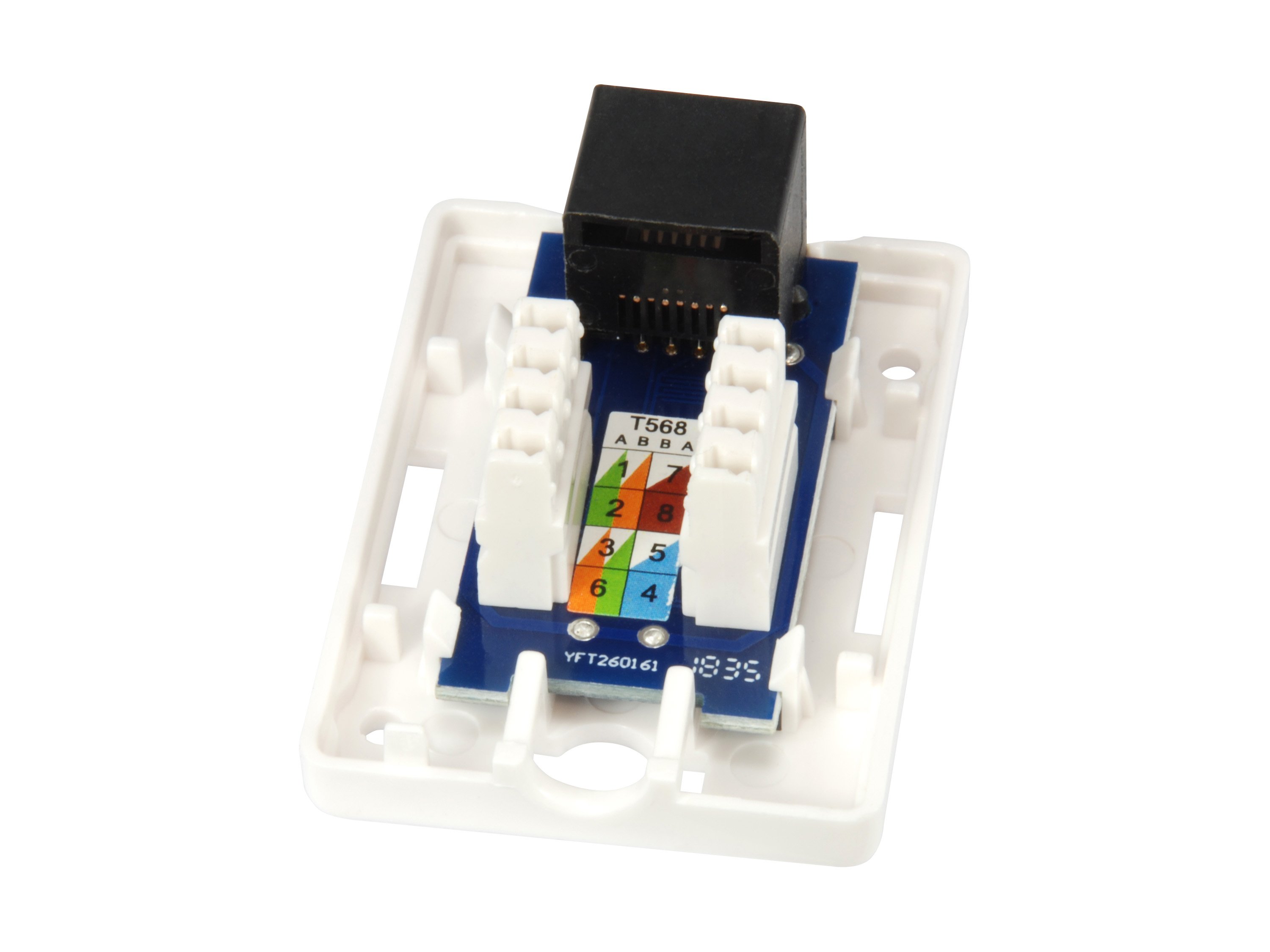 Roseta de Superficie Categoria 5e 1 Hembra RJ45 Color Blanco — vista detalle 1