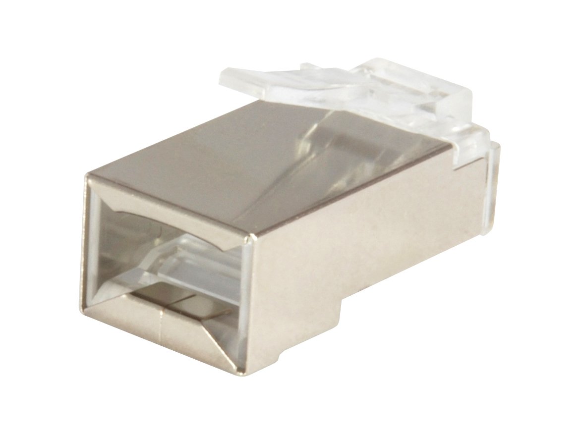 Kit 100 Conectores RJ45 Categoria 6 FTP con GUIA y Capuchon — vista detalle 2