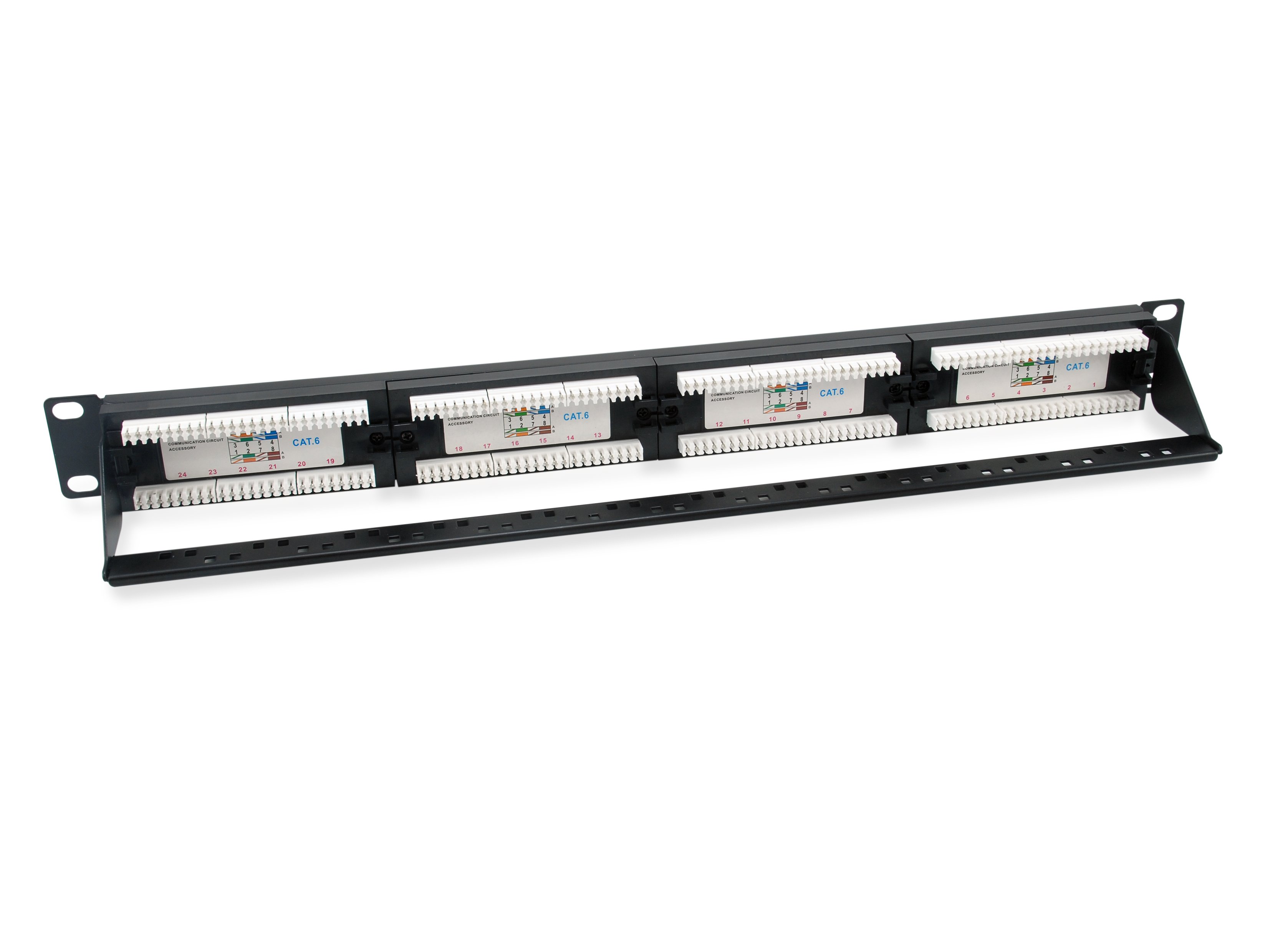 Patch Panel 24 Puertos UTP Categoria 6 1U Color Negro — vista detalle 1