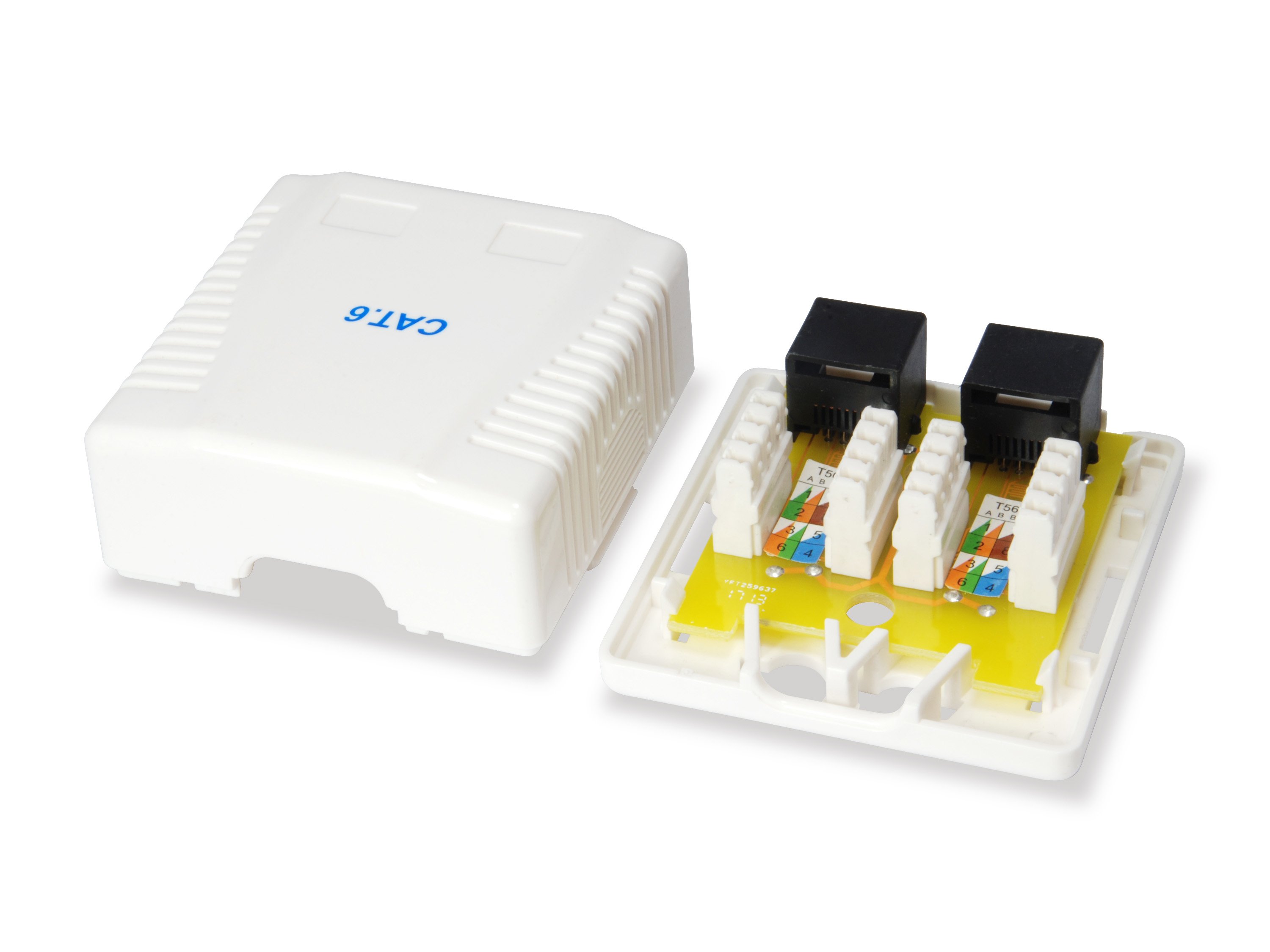 EQUIP Roseta Superficie Cat.6 — 2 puertos RJ45 blanco — vista detalle 2