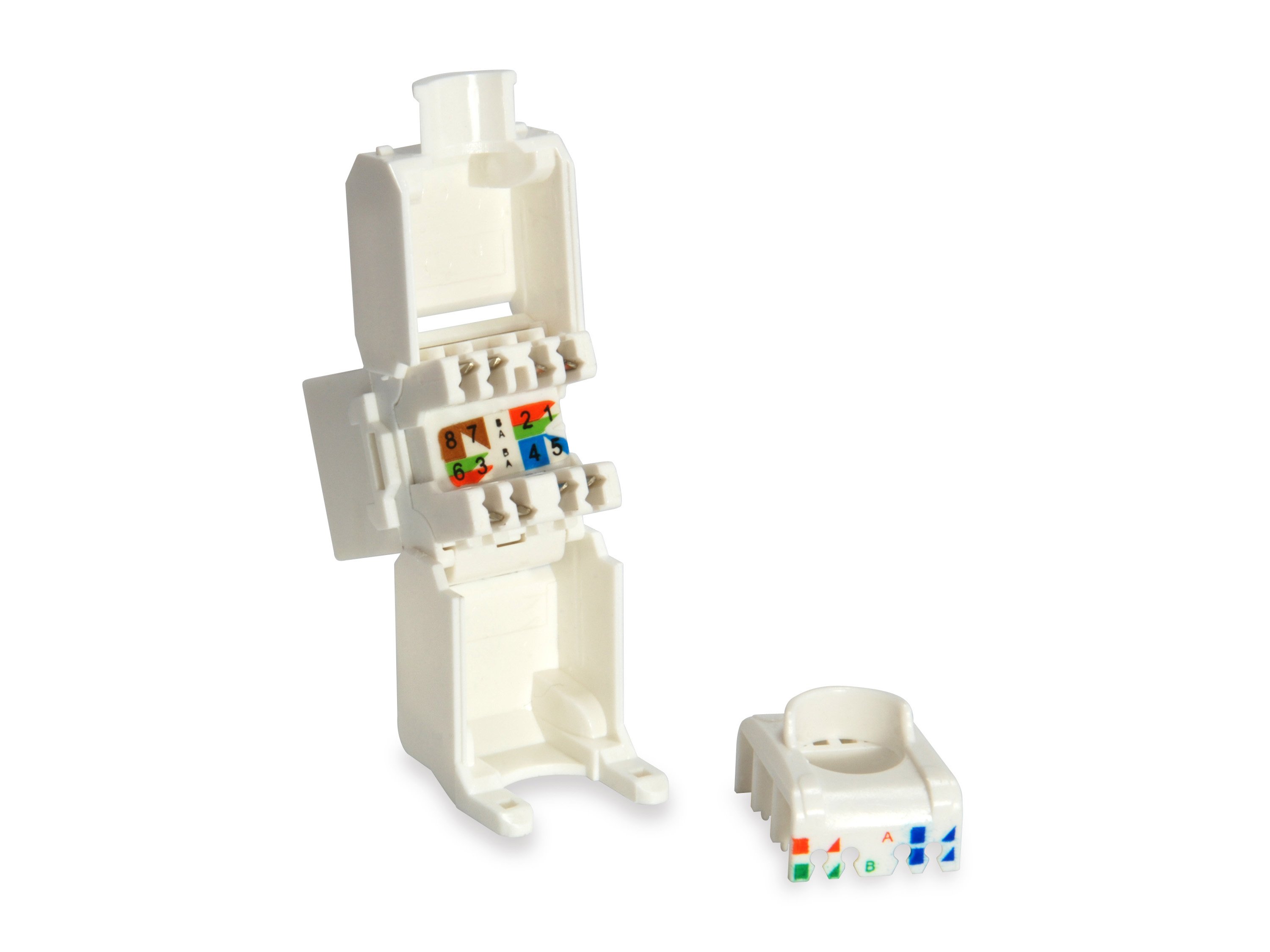 Kit 8 UDS Conector Hembra RJ45 UTP CAT6 Panel Keystone TOOL FREE — vista detalle 2
