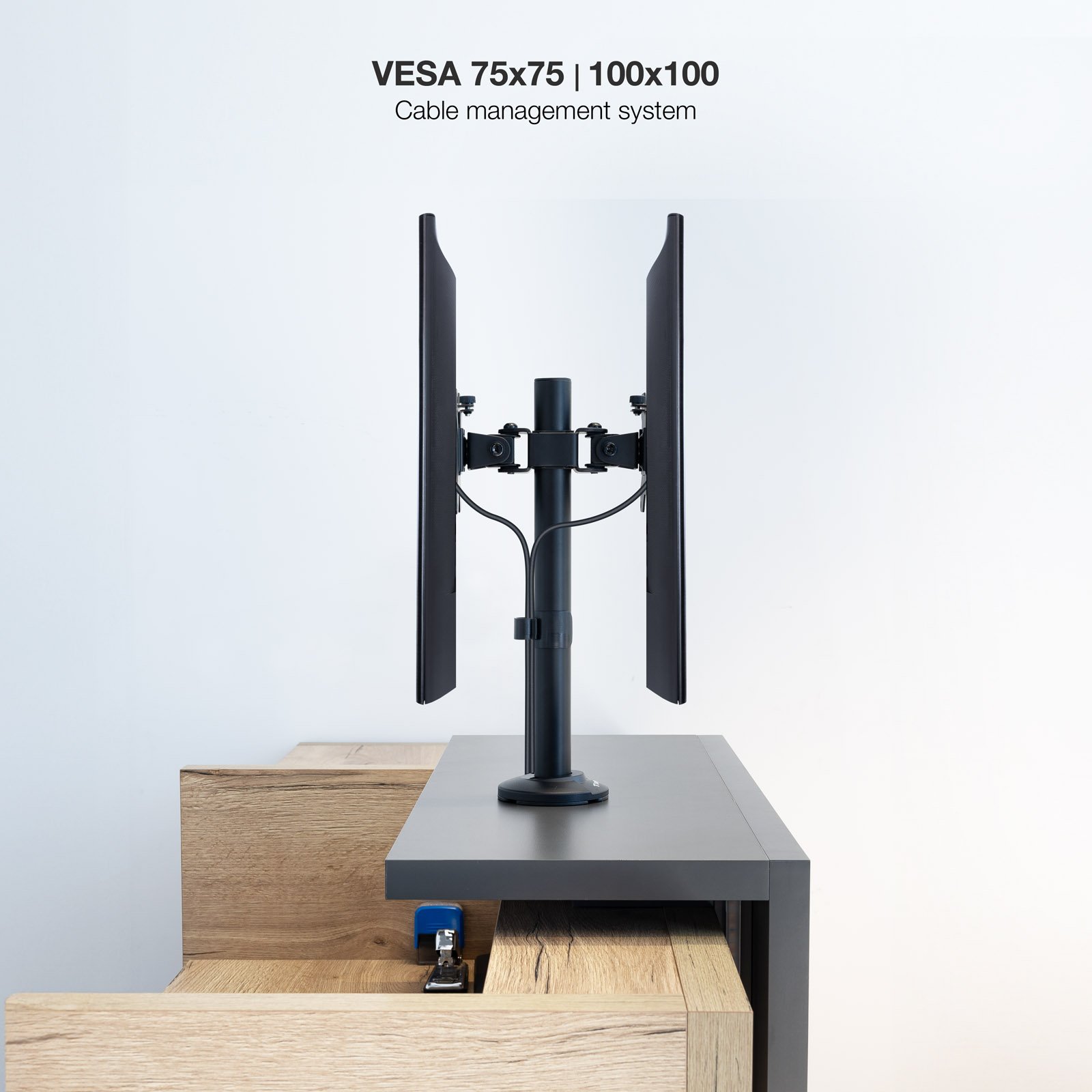 Soporte de Mesa DB1132TN-B para 2 Pantallas 17"-32" GIRA E Inclina Color Negro — vista detalle 2