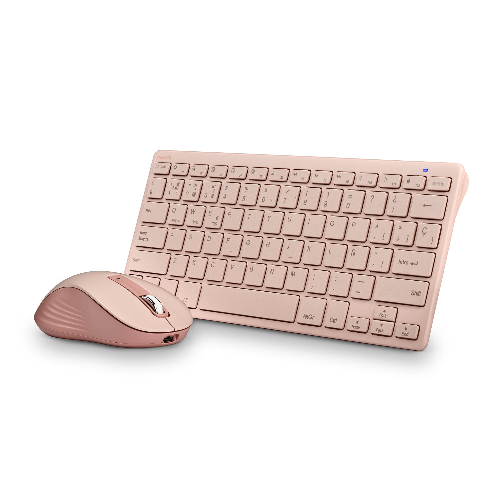 Teclado y Mouse Wireless Recargable Silencioso con 12 Teclas Multimedia — vista detalle 2