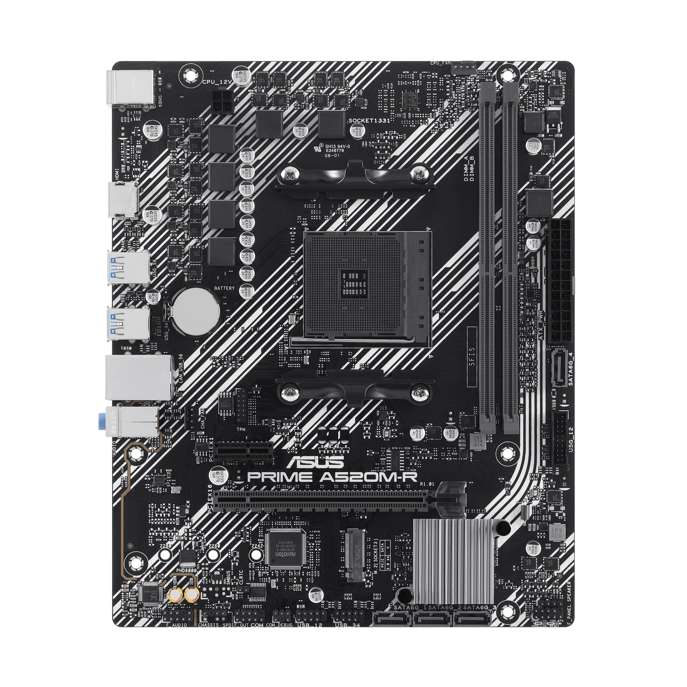 PB Prime A520M-R Skt AM4 M-ATX AMD A520 2xDDR4 3200MHz HDMI 2xPCIE M.2 4xUSB3.0 — vista detalle 1