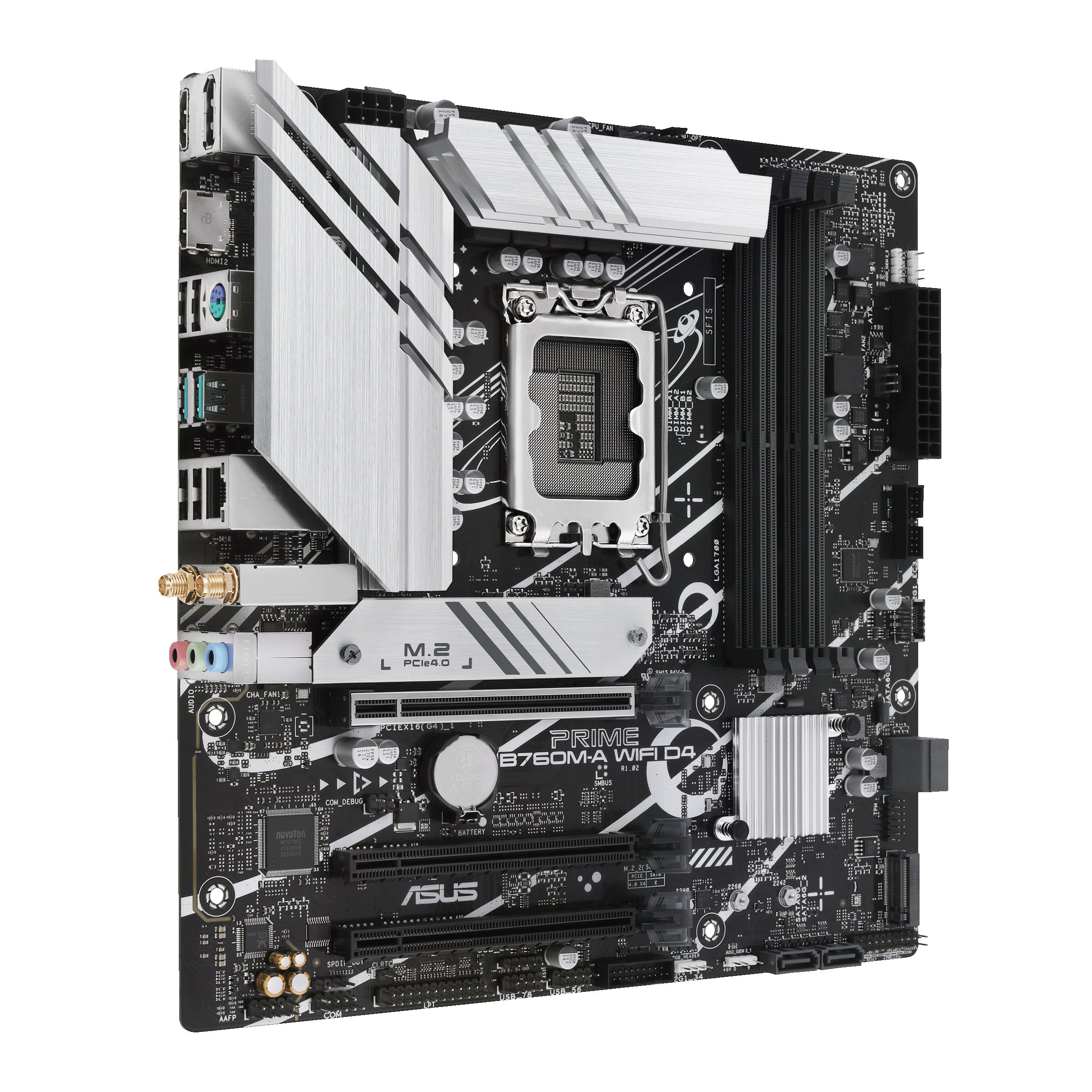 ASUS PRIME B760M-A WIFI — Placa base M-ATX socket 1700 con WiFi y 4 puertos M.2 2