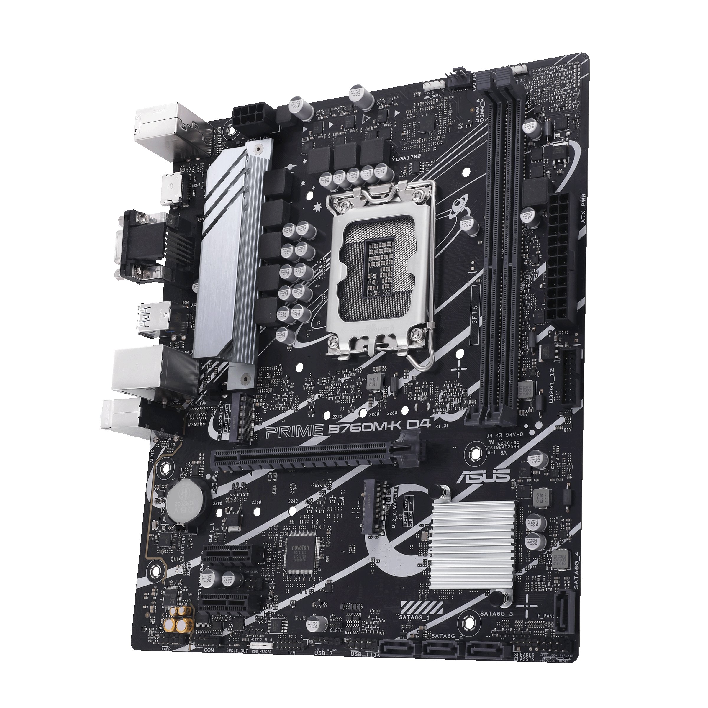 PB Prime B760M-K D4 Skt 1700 12/13º Gen DDR4 3200MHz HDMI VGA 3PCIE 2M.2 2.5Gb-LAN USB3.2 - — vista detalle 2
