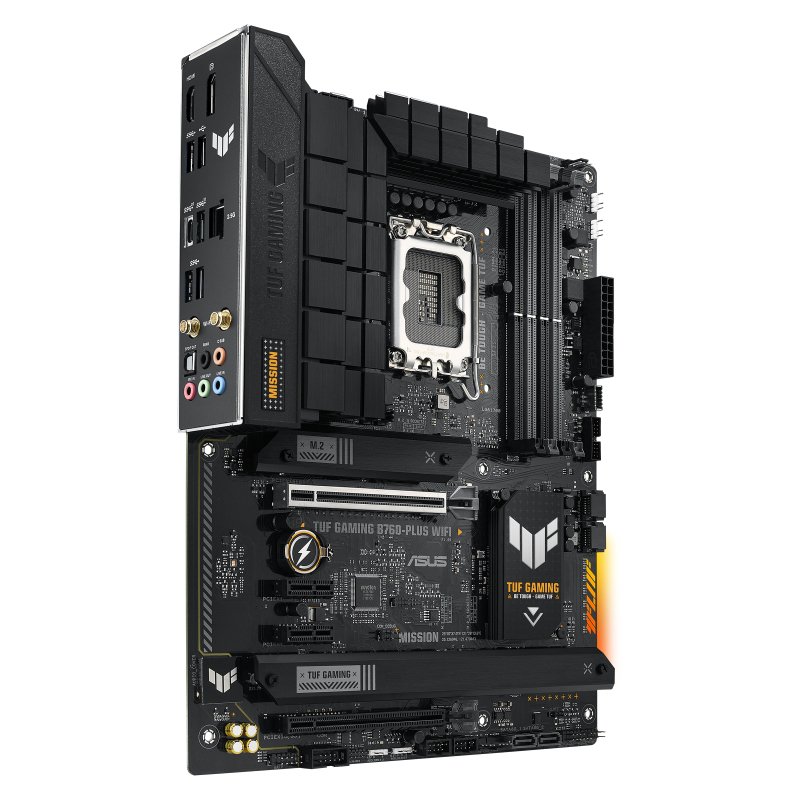 PB TUF Gaming B760-PLUS WIFI ATX Skt 1700 12º/13º 4DDR5 5600Mhz Displayport HDMI 3xM.2 GLAN-2.5GBs USB-C — vista detalle 1