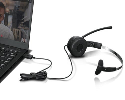Lenovo 100 — Headset USB mono con cable 1.8m 4