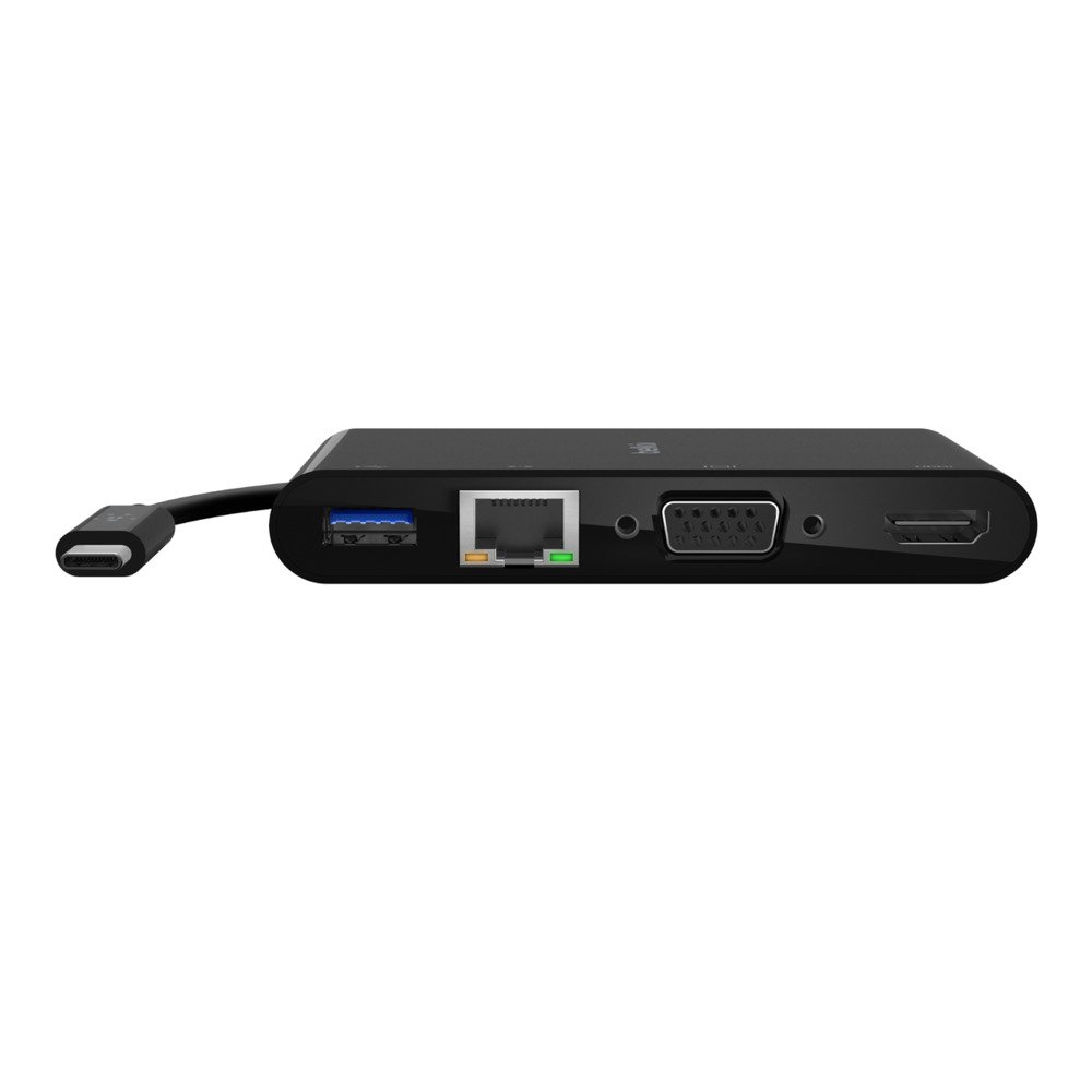 Docking USB-C AVC004BTBK a 1x HDMI 4K 1xVGA 1xUSB-A 3.0 1x1Gb RJ45 1xUSB-C PD 100W Color Negro — vista detalle 1