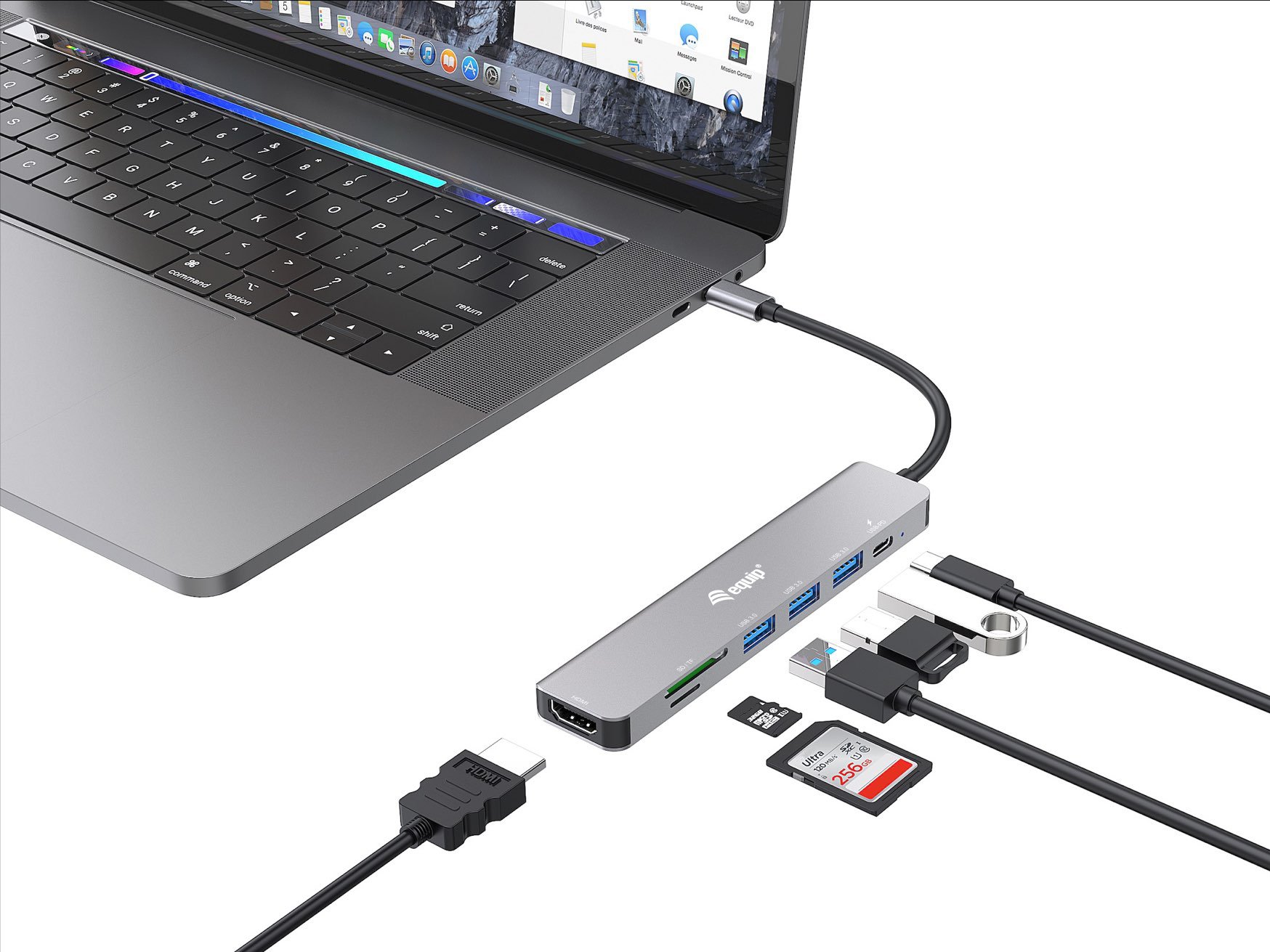 EQUIP 133494 — Docking USB-C con HDMI 4K y carga 100W — vista detalle 1