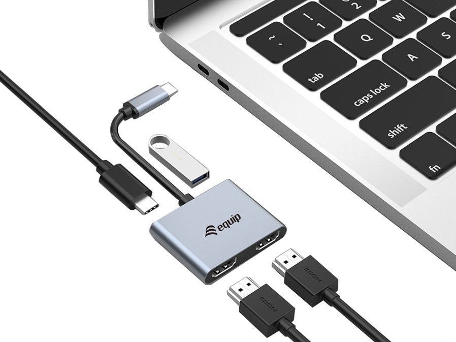 Docking USB-C 133484 a 2xHDMI 4K 1xUSB-C PD 100W 1xUSB-A 3.0 — vista detalle 1
