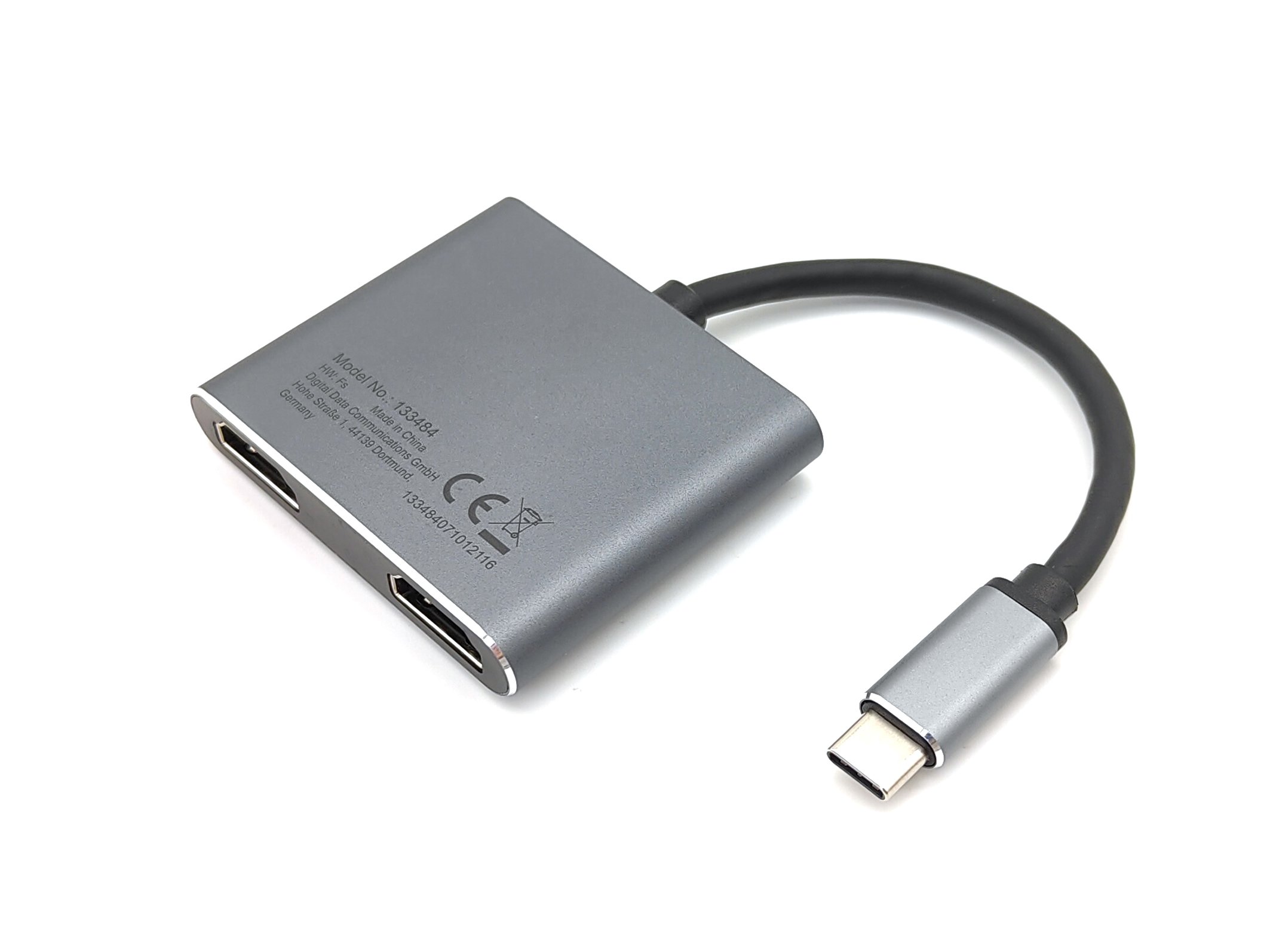 Docking USB-C 133484 a 2xHDMI 4K 1xUSB-C PD 100W 1xUSB-A 3.0 — vista detalle 2