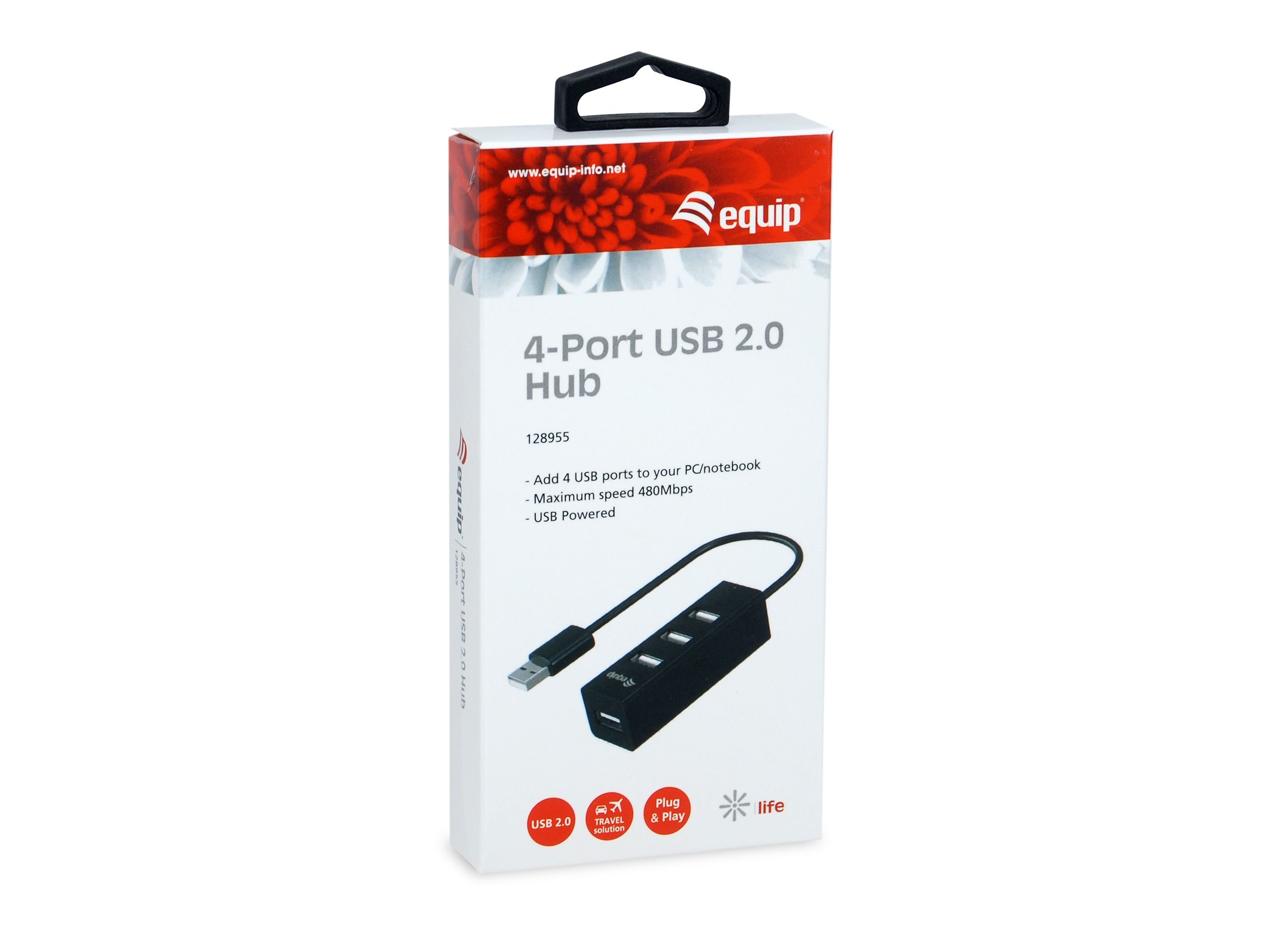 EQUIP Life — Hub USB 2.0 con 4 puertos USB-A 3
