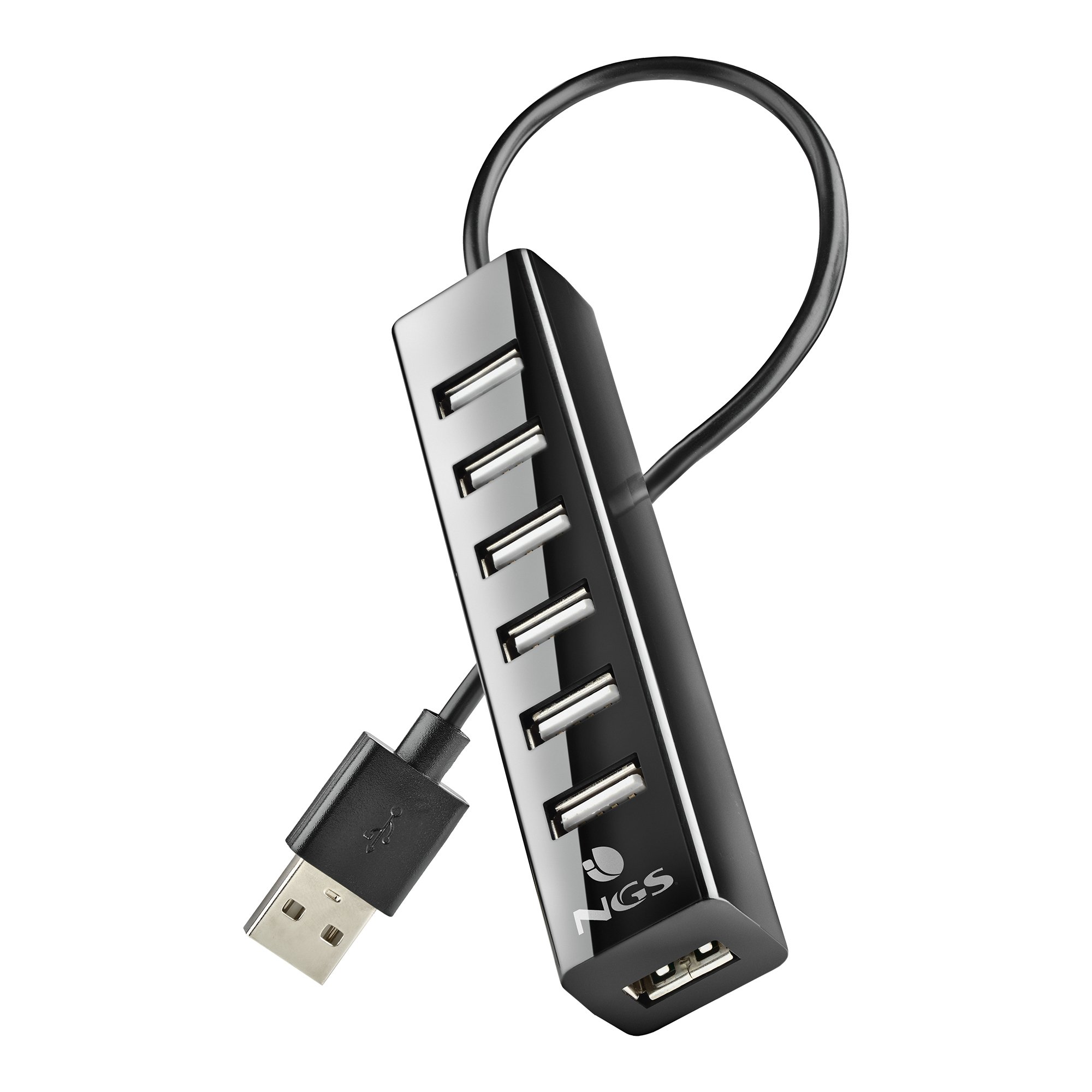 HUB USB 2.0 a 7xUSB-A con Adaptador de Corriente — vista detalle 1