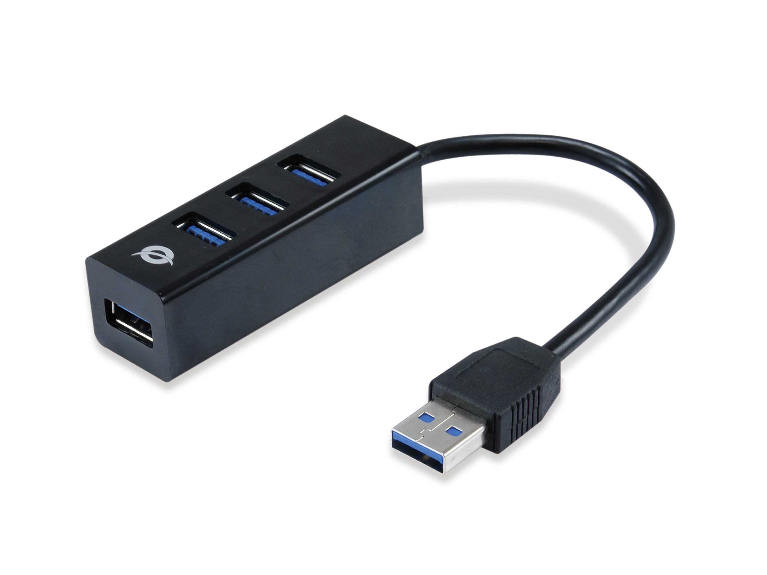 HUB USB 3.0 HUBBIES04B 4 Puertos USB 3.0 Color Negro y Adaptador a USB-C — vista detalle 2