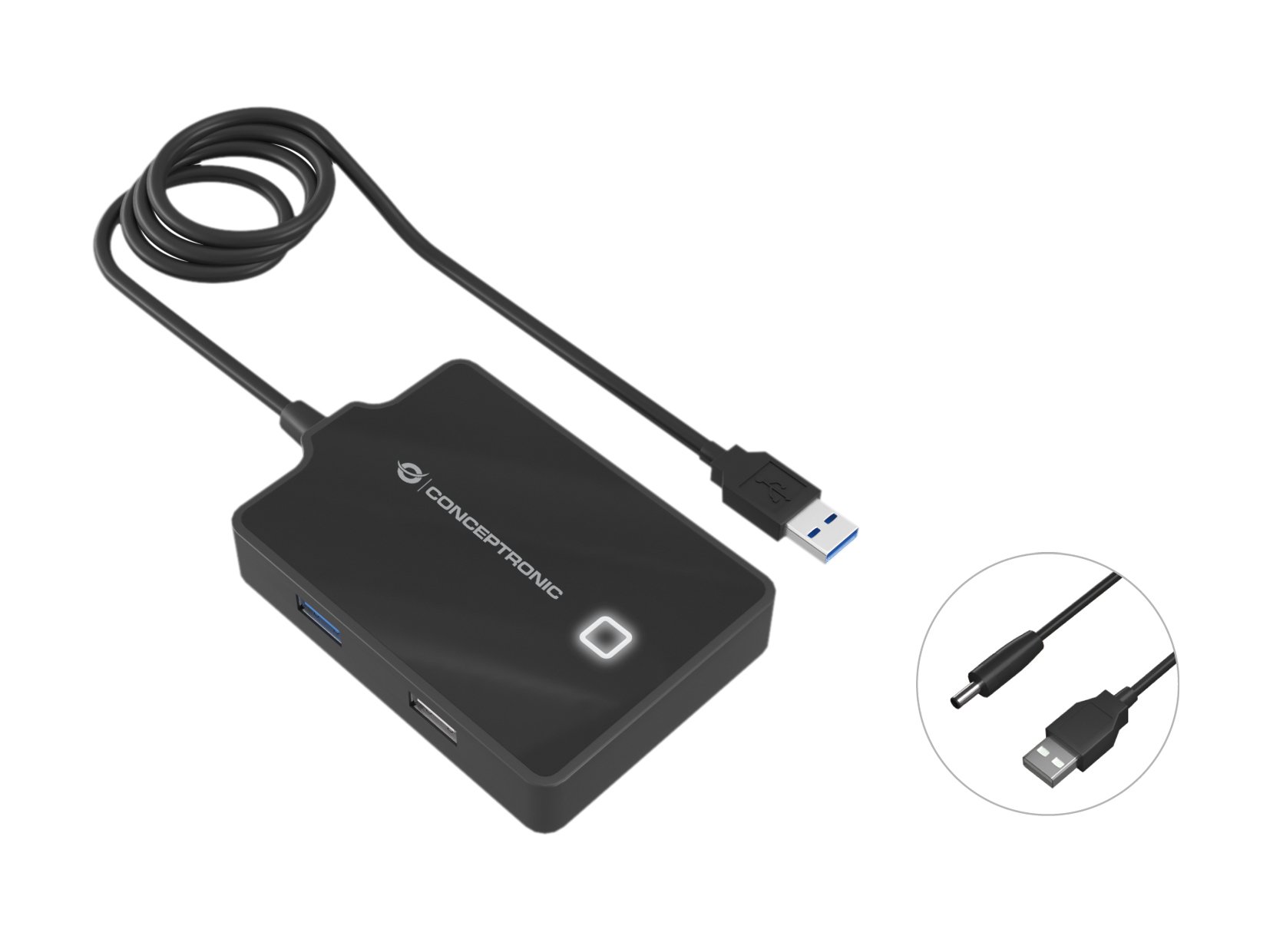 CONCEPTRONIC HUBBIES10B — Hub USB 4 puertos con cable 90cm
